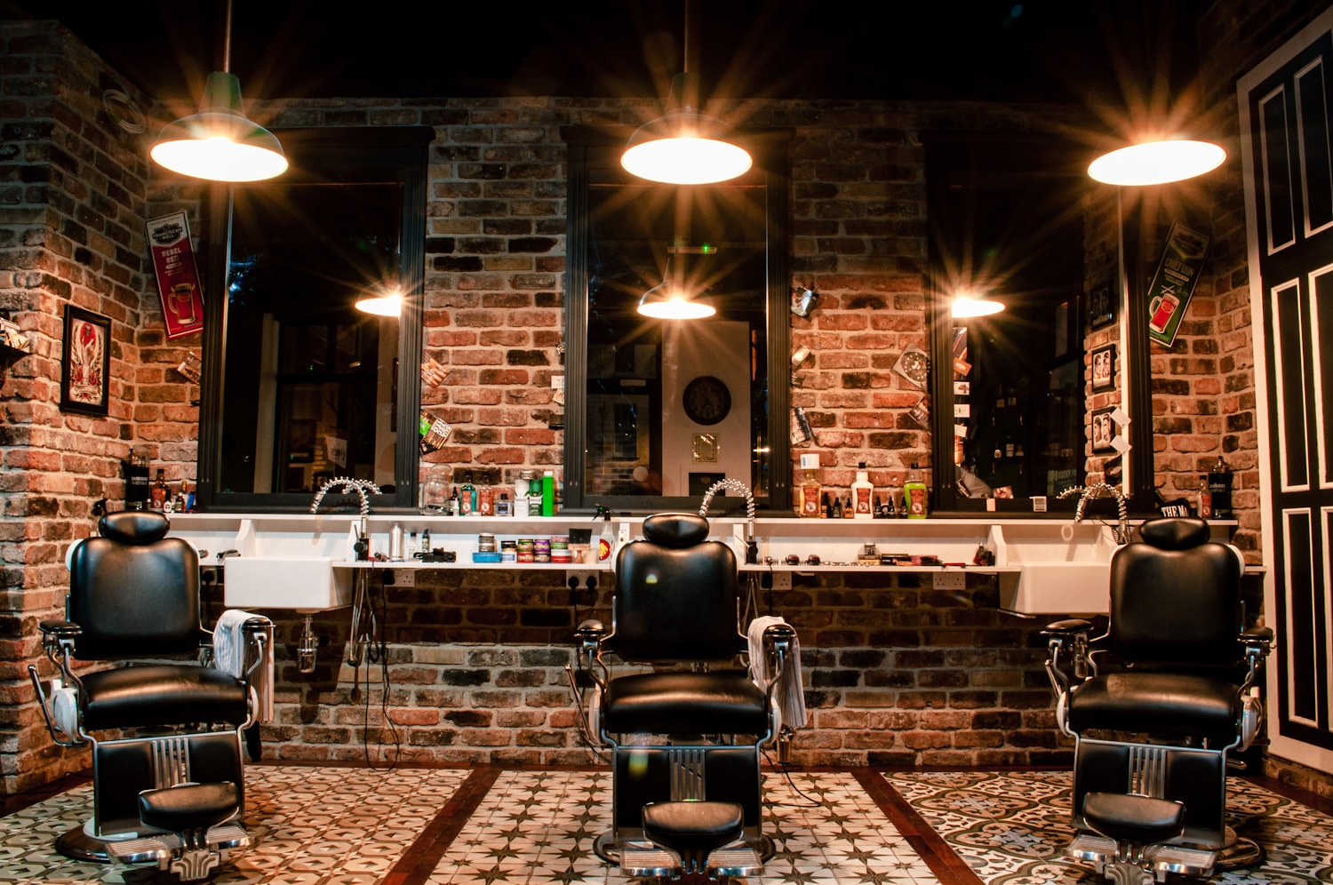 Interno elegante di una barberia